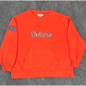 VTG Florida Gators Sweater Mens XL‎ Orange Fleece Lined Embroidered Long Sleeve